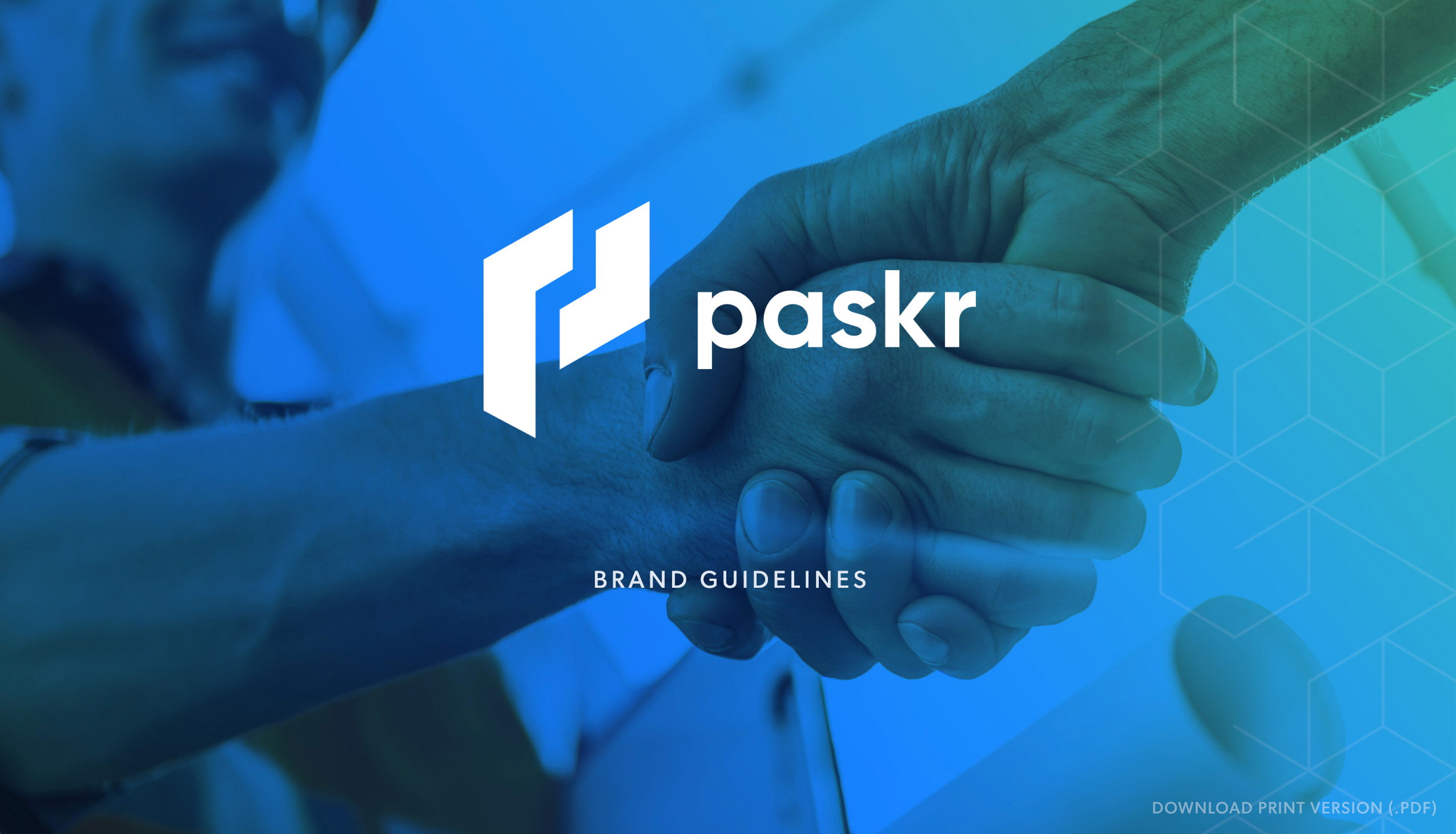 Cover of the paskr brand guidelines