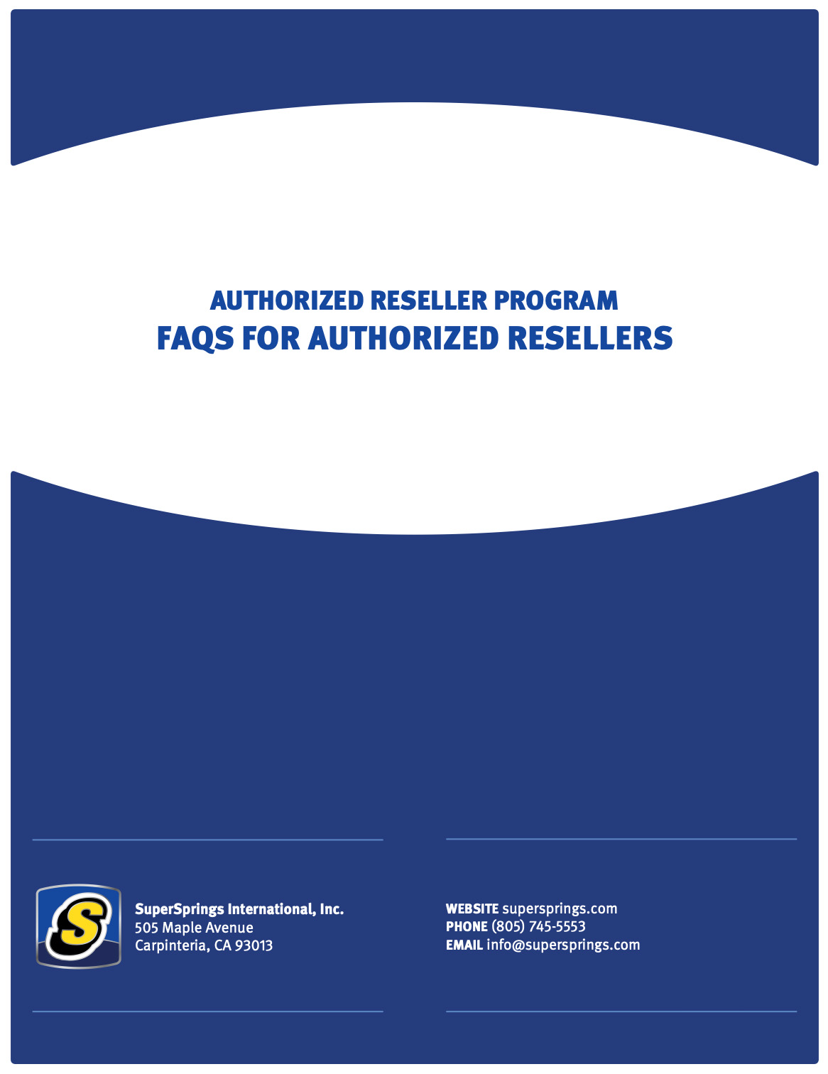 SuperSprings authorized seller and brand protection program document